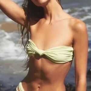 NEW Stone Fox Swim x Free People‎ lele knotted bandeau bikini top, size L